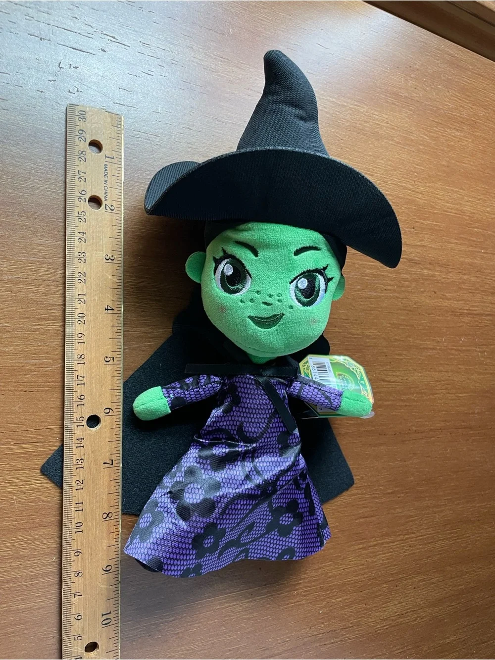 WICKED For Good Elphaba Plush Toy 9” Black Hat/Purple Dress Wizard of Oz